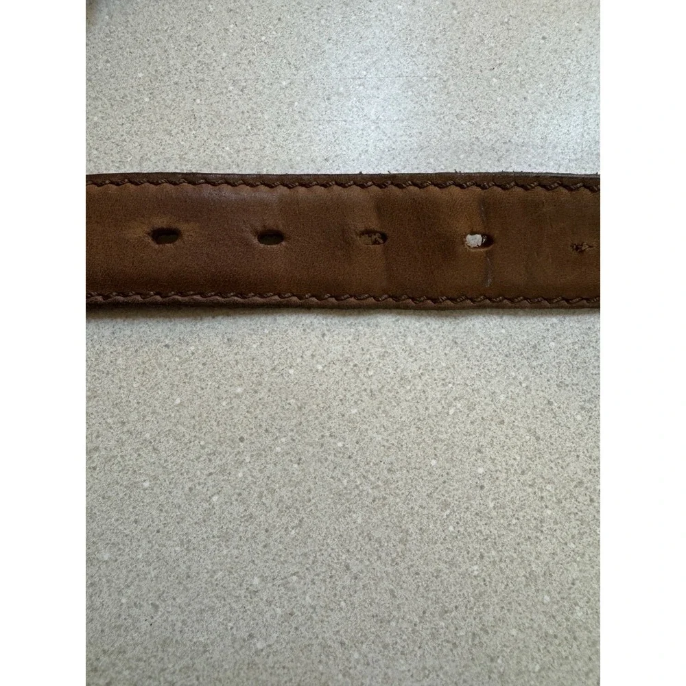 Justin Leather Belt Mens 34 Brown Top Grain Made in USA Western Workwear Rugged